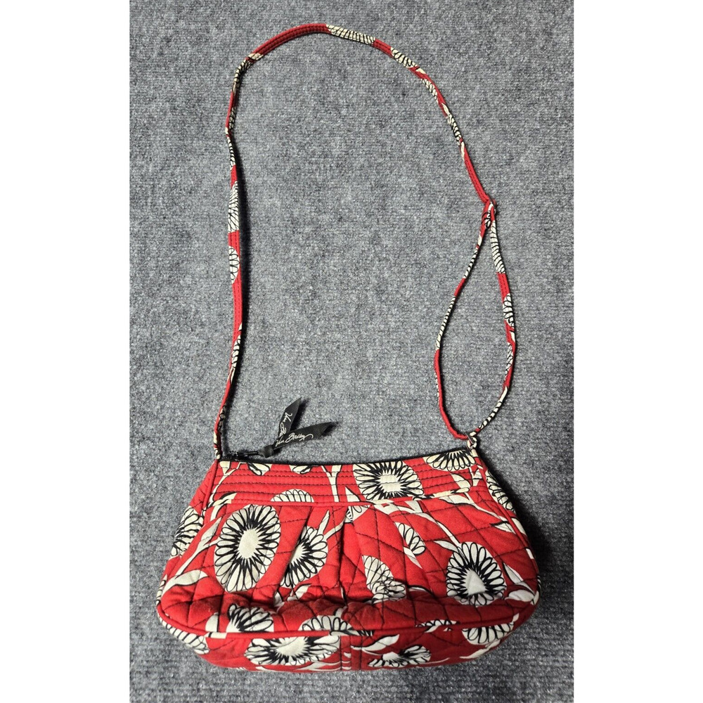 Vera Bradley Deco Daisy Crossbody Purse Purse Floral Handbag Quilted Red White